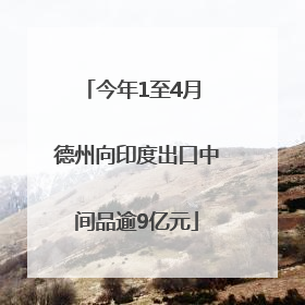 今年1至4月 德州向印度出口中间品逾9亿元